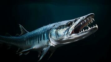 Wildlife photography of Photo of Barracuda. Generative AI