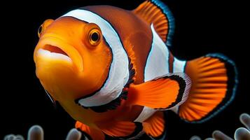 Wildlife photography of Photo of Clownfish. Generative AI