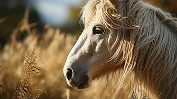 Close-up photo of a Horse looking any direction. Generative AI