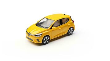 Displaying a 3D miniature Hatchback car. Generative AI photo