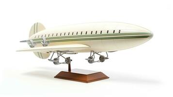 Displaying a 3D miniature Zeppelin. Generative AI photo