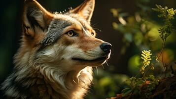 Close-up photo of a Jackal looking any direction. Generative AI