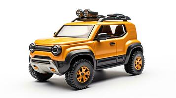 Displaying a 3D miniature SUV - Sports Utility Vehicle. Generative AI photo