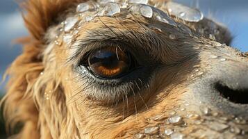 Close-up photo of a Camel looking any direction. Generative AI