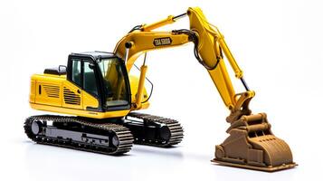 Displaying a 3D miniature Excavator. Generative AI photo