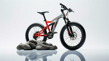 Displaying a 3D miniature Mountain Bike. Generative AI photo