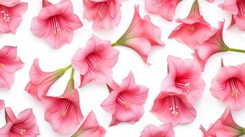 Gladiola flower patterned background. Flower texture background. Generative AI photo