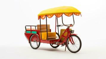 Displaying a 3D miniature Bicycle Rickshaw. Generative AI photo