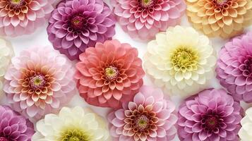 Zinnia flower patterned background. Flower texture background. Generative AI photo