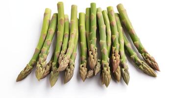 Photo of Asparagus isolated on white background. generative ai