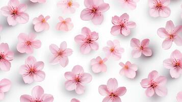 Cherry Blossom flower patterned background. Flower texture background. Generative AI photo