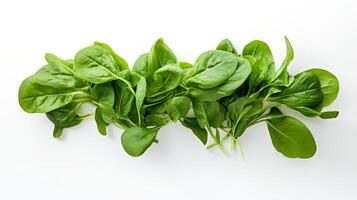 Photo of Spinach isolated on white background. generative ai