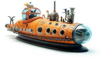 mostrando un 3d miniatura investigación submarino. generativo ai foto