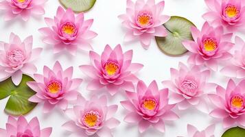 Water Lily flower patterned background. Flower texture background. Generative AI photo