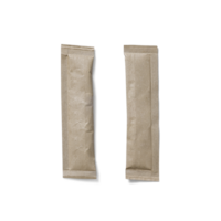 Blank brown sugar sachet isolated. png