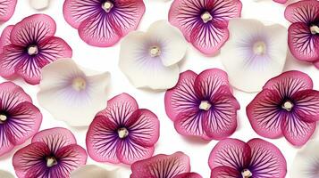 Gloxinia flower patterned background. Flower texture background. Generative AI photo