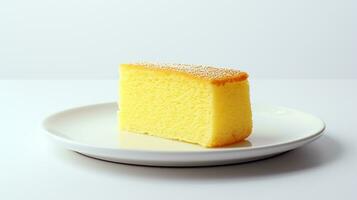 Photo of yellow sponge cake. Generative AI