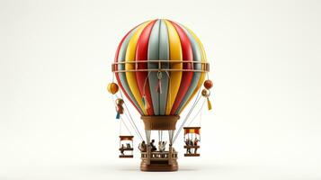 Displaying a 3D miniature Traditional Hot Air Balloon. Generative AI photo