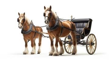 Displaying a 3D miniature Horse and Carriage. Generative AI photo