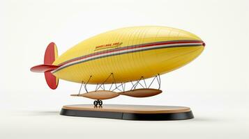 Displaying a 3D miniature Zeppelin. Generative AI photo