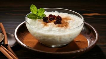 Photo of Coconut Tapioca Pudding as a dish in a high-end restaurant. Generative AI