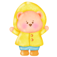 Urso de pelúcia Urso vestindo uma capa de chuva. png