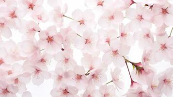 Cherry Blossom flower patterned background. Flower texture background. Generative AI photo