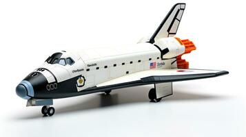 Displaying a 3D miniature Space Shuttle Challenger. Generative AI photo