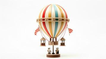 Displaying a 3D miniature Traditional Hot Air Balloon. Generative AI photo