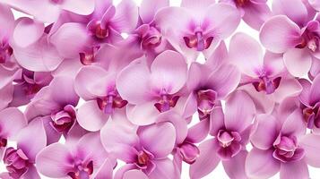 Orchid flower patterned background. Flower texture background. Generative AI photo