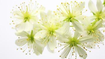 Photo of beautiful Milkweed flower isolated on white background. Generative AI