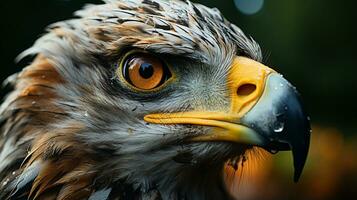 Close-up photo of a Eagle looking any direction. Generative AI