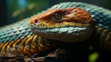 Close-up photo of a Snake looking any direction. Generative AI