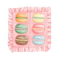 Box of macarons in various flavors png