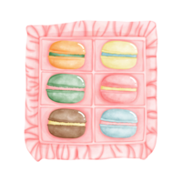 boîte de macarons dans divers les saveurs png