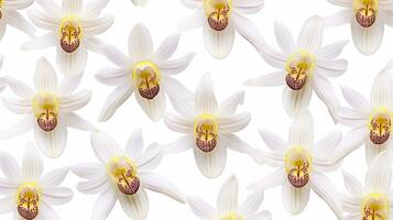 Monkey orchid flower patterned background. Flower texture background. Generative AI photo