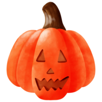 abóbora de halloween em aquarela png