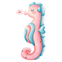 mignonne aquarelle hippocampe png