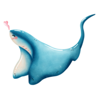 watercolor cute stingray png