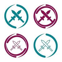 Unique Two Swords Vector Icon