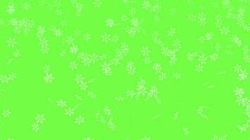 Christmas - Snow Particles on green screen background, snow fall on transparent background - chroma key video