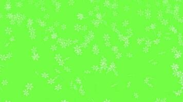 Christmas - Snow Particles on green screen background, snow fall on transparent background - chroma key video