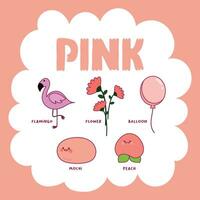 flat design vector color pink object illustration collection set