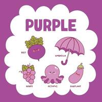 flat design vector color purple object illustration collection set