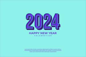 Happy New Year 2024. festive realistic decoration. Celebrate 2024 party vector