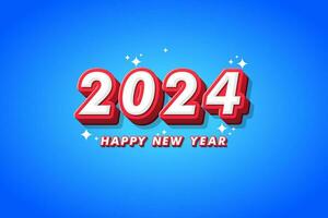 Happy New Year 2024. festive realistic decoration. Celebrate 2024 party vector