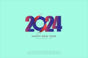 Happy New Year 2024. festive realistic decoration. Celebrate 2024 party vector