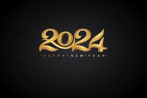 Happy New Year 2024. festive realistic decoration. Celebrate 2024 party vector