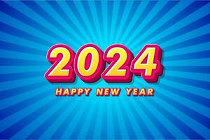 Happy New Year 2024. festive realistic decoration. Celebrate 2024 party vector