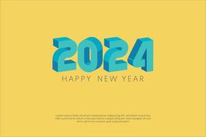 Happy New Year 2024. festive realistic decoration. Celebrate 2024 party vector